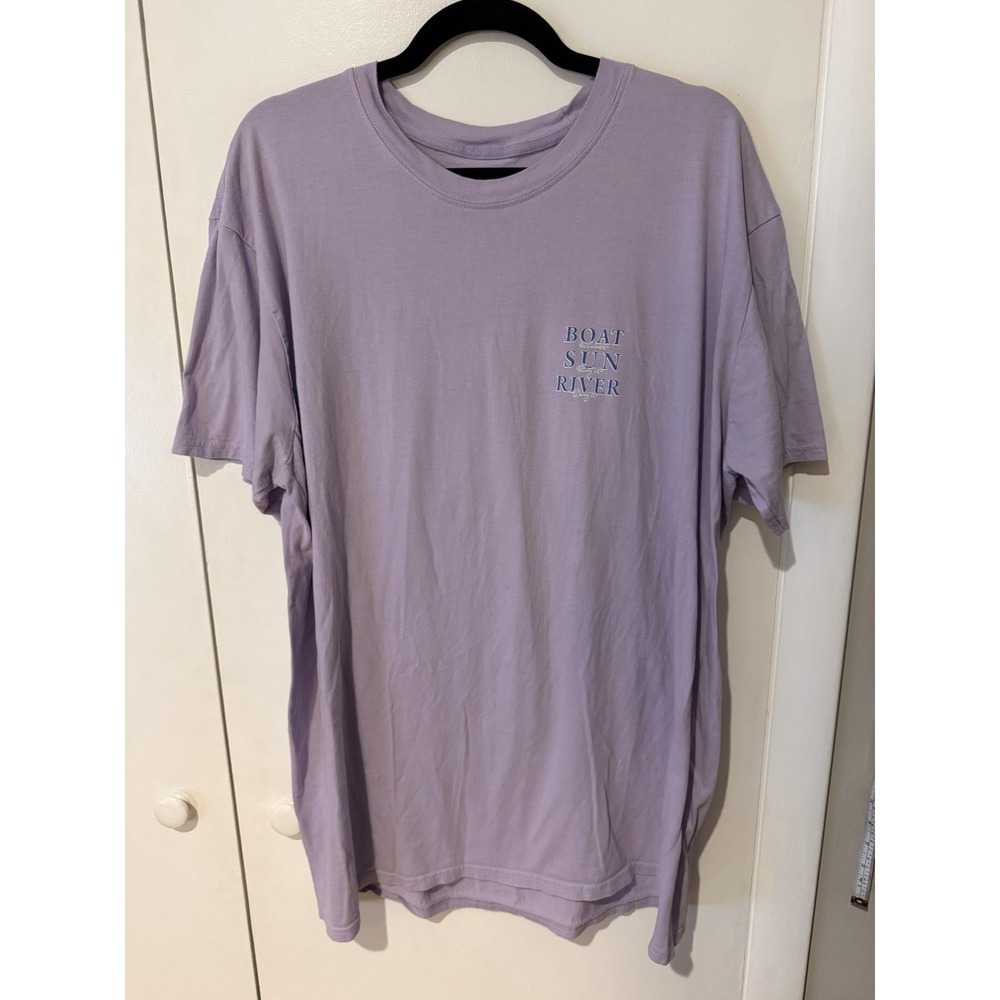 Simply Southern Lilac Boat Sun River Graphic Tee Size 2X Purple Top